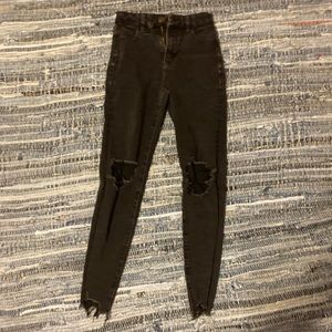 black ripped jeans american eagle dream jean